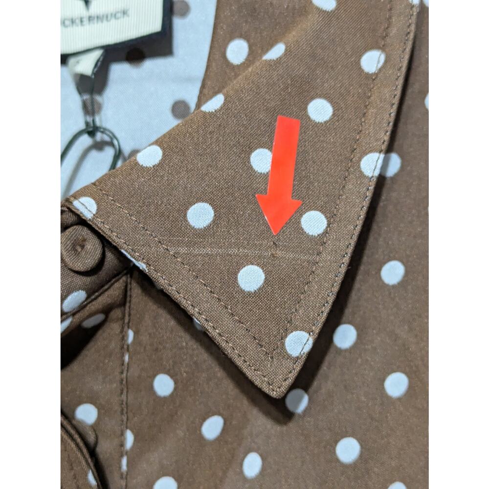 Tuckernuck Cocoa Brown Dot Chloe Midi Dress Size Small Belted NWT Fall Workwear - Picture 9 of 12
